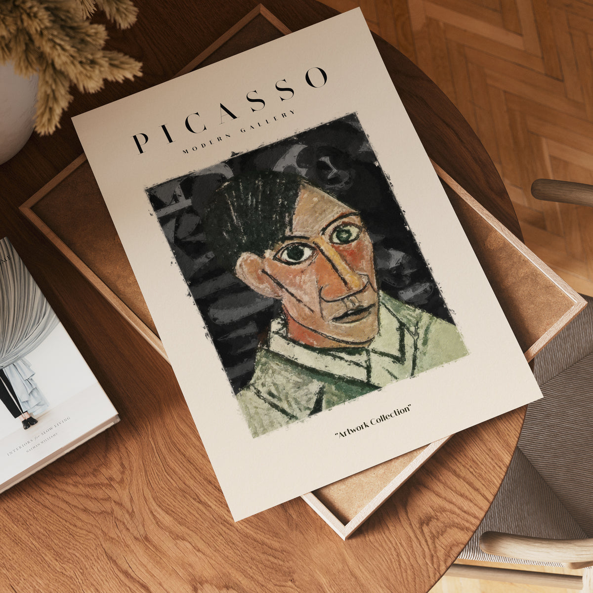 Picasso Somber Self Portrait – affisch med stilfullt motiv från Bozetto i hög kvalitet