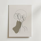 Floral Face Silhouette – stilfullt konsttryck från Bozetto, tryckt på matt finpapper