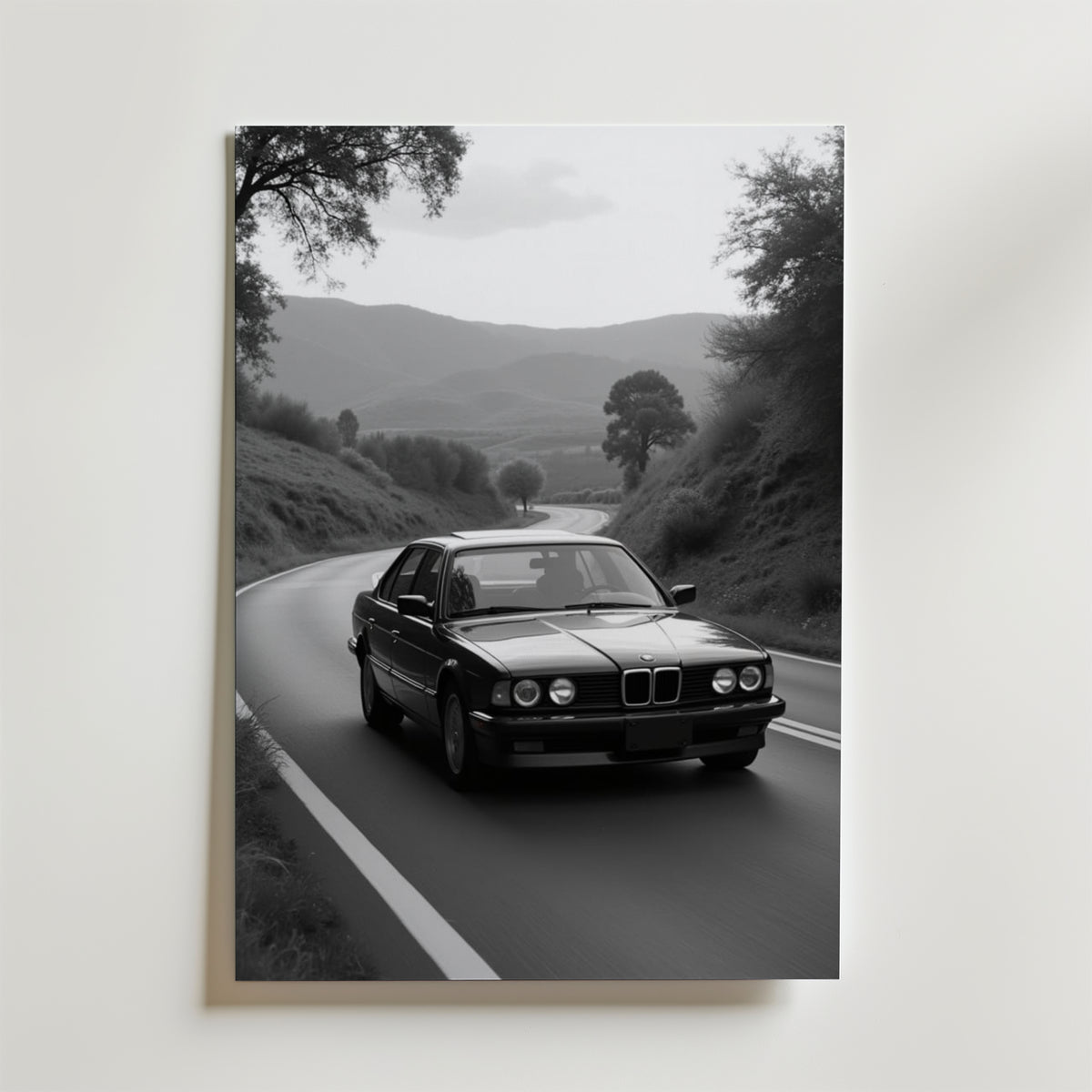 Vintage BMW – stilfullt konsttryck från Bozetto, tryckt på matt finpapper i hög tryckkvalitet