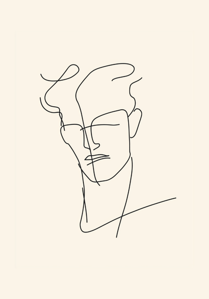 Modern Line Art Man Poster