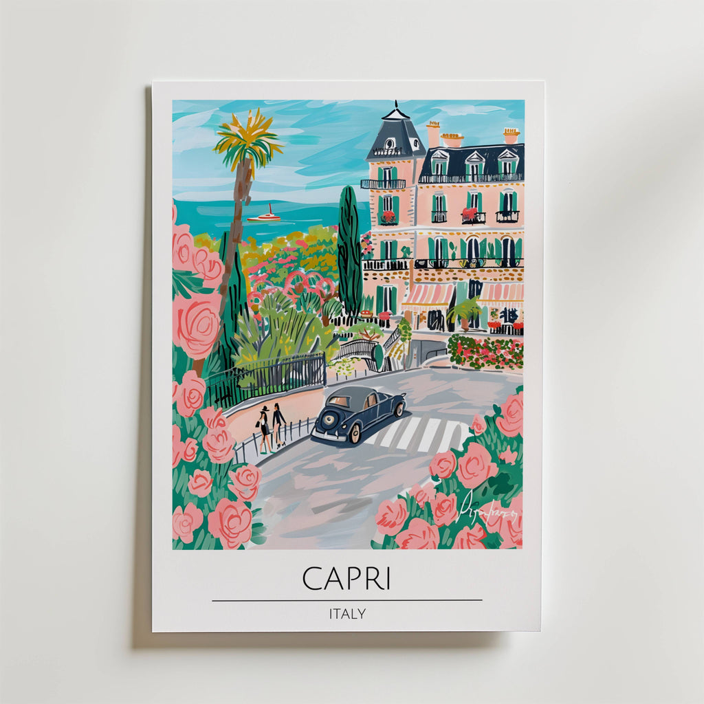 Capri Coastal Elegance – stilfullt konsttryck från Bozetto, tryckt på matt finpapper