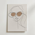 Stylish Sunglasses Line Woman – stilfullt konsttryck från Bozetto, tryckt på matt finpapper