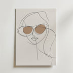 Stylish Sunglasses Line Woman – stilfullt konsttryck från Bozetto, tryckt på matt finpapper