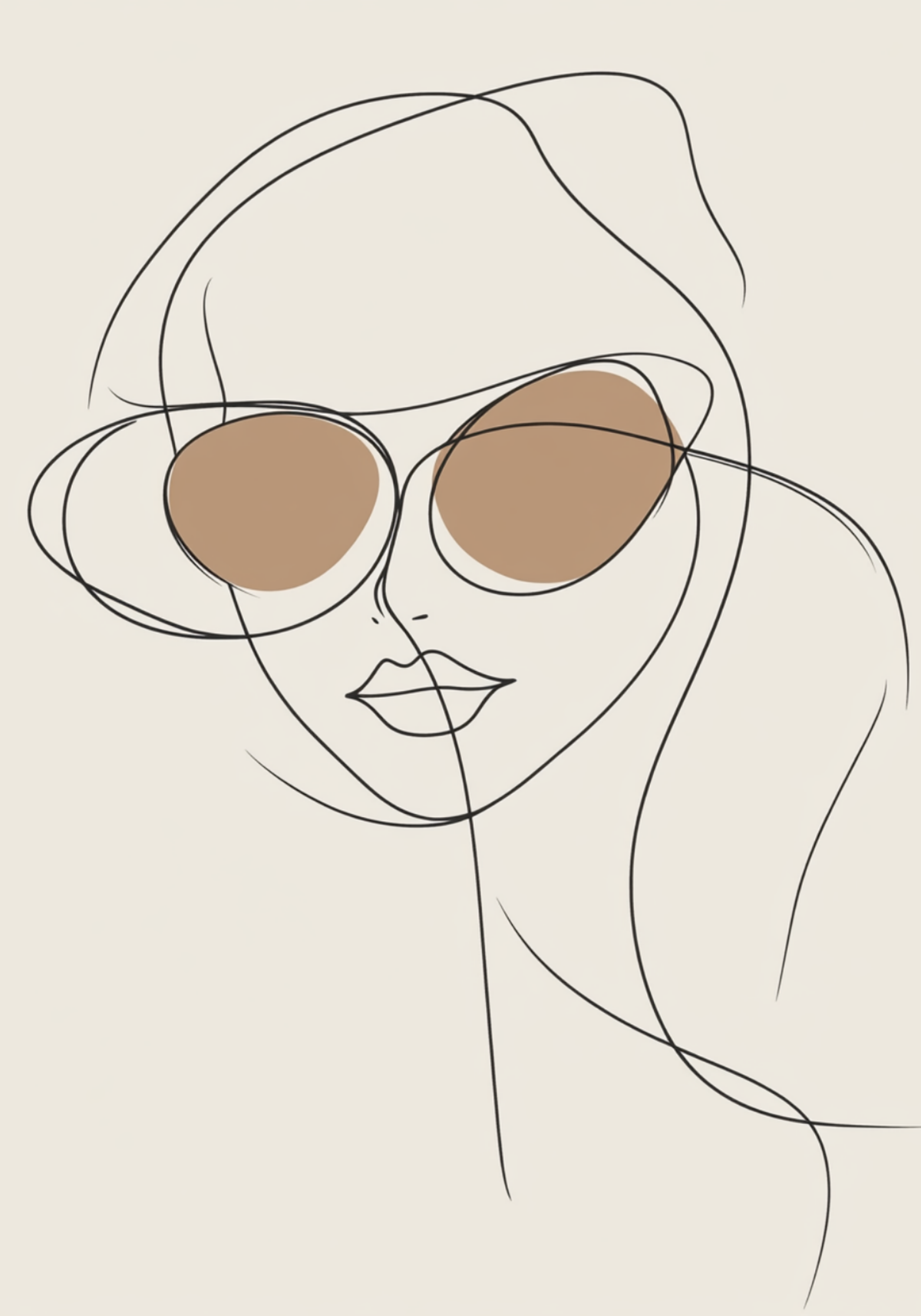 Stylish Sunglasses Line – köp enkelt hos Bozetto konsttryck i hög kvalitet i hög kvalitet