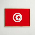 Tunisia National Flag Poster i ekram – inramad konsttryck för stilren inredning hos Bozetto