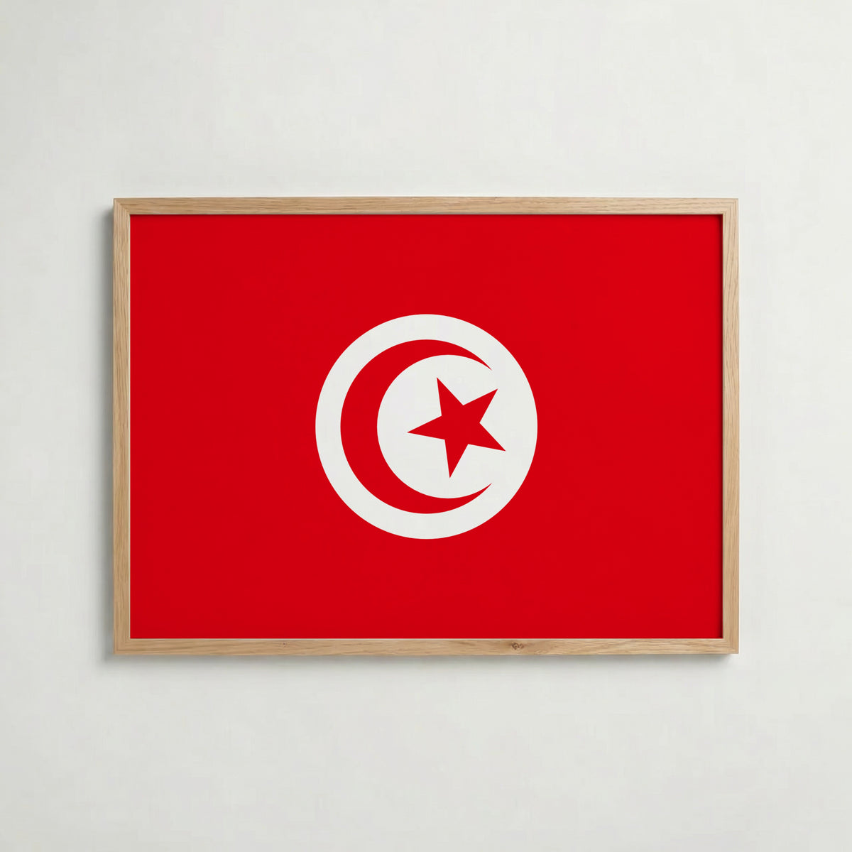 Tunisia National Flag Poster i ekram – inramad konsttryck för stilren inredning hos Bozetto