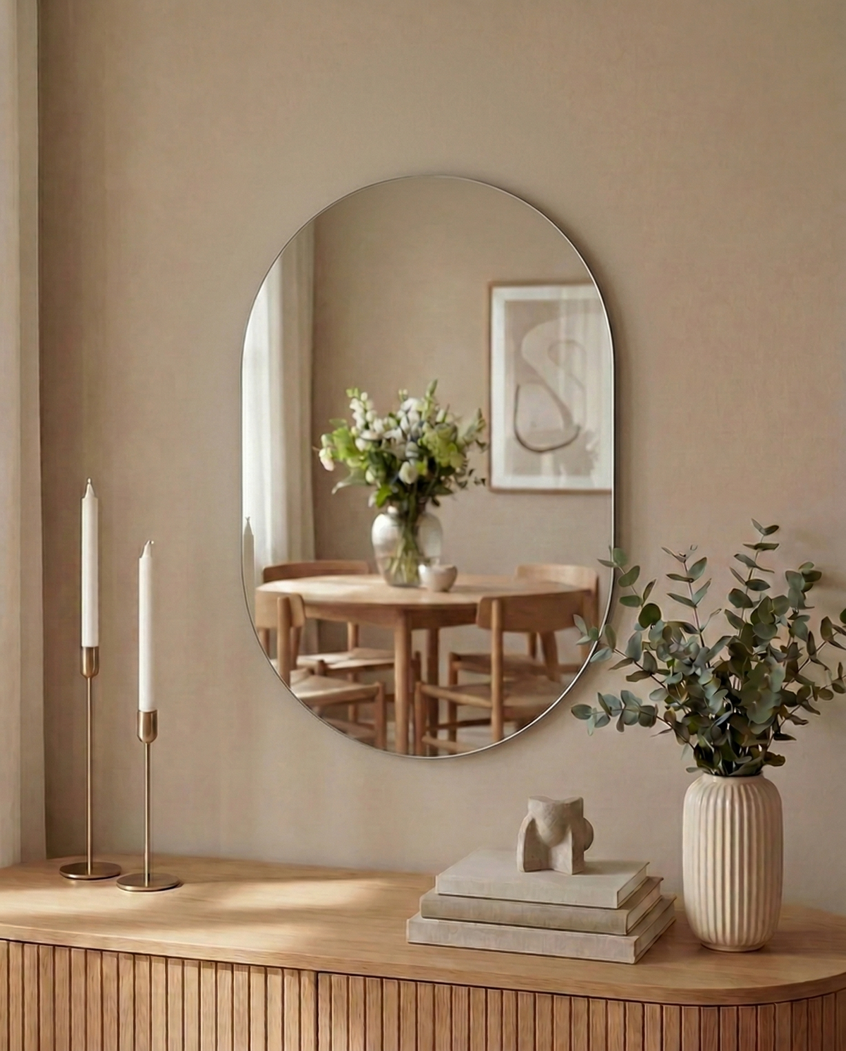 Norrsjön – Oval spegel 50 × 70 cm