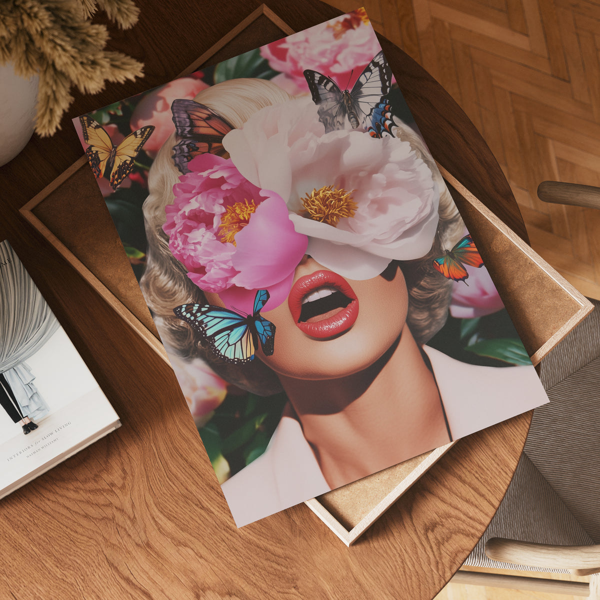 Floral Butterfly Eyes poster visad rakt fram – Bozetto affisch i hög tryckkvalitet