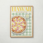 Hawaii poster inramad i ljus ekram med naturligt träutseende – från Bozetto i hög tryckkvalitet