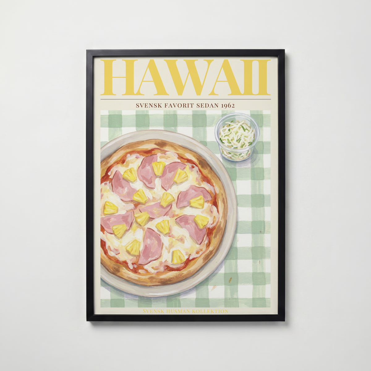 Hawaii affisch i modern svart ram – stark kontrast och stil, Bozetto poster i hög tryckkvalitet