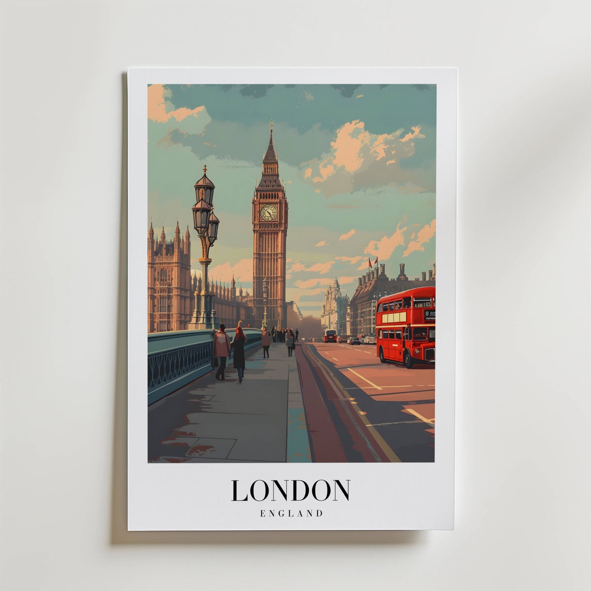 The London – stilfullt konsttryck från Bozetto, tryckt på matt finpapper i hög tryckkvalitet