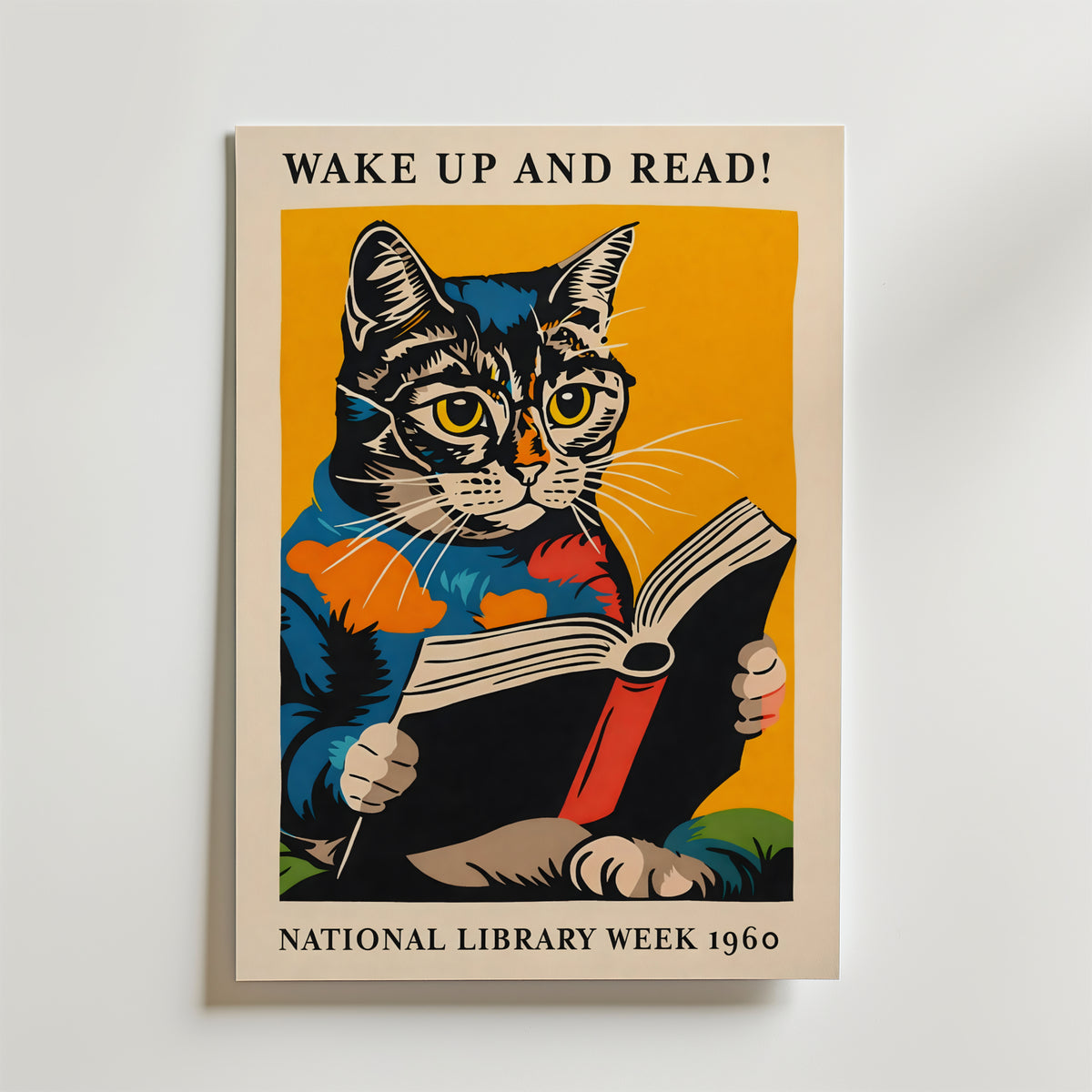 Wake Up and Read – stilfullt konsttryck från Bozetto, tryckt på matt finpapper i hög tryckkvalitet