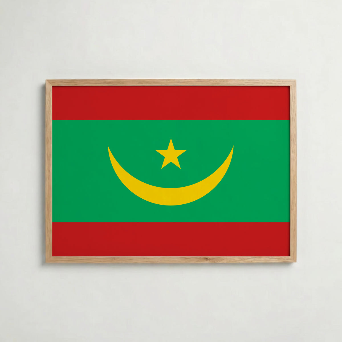 Mauritania National Flag Poster i ekram – inramad konsttryck för stilren inredning hos Bozetto