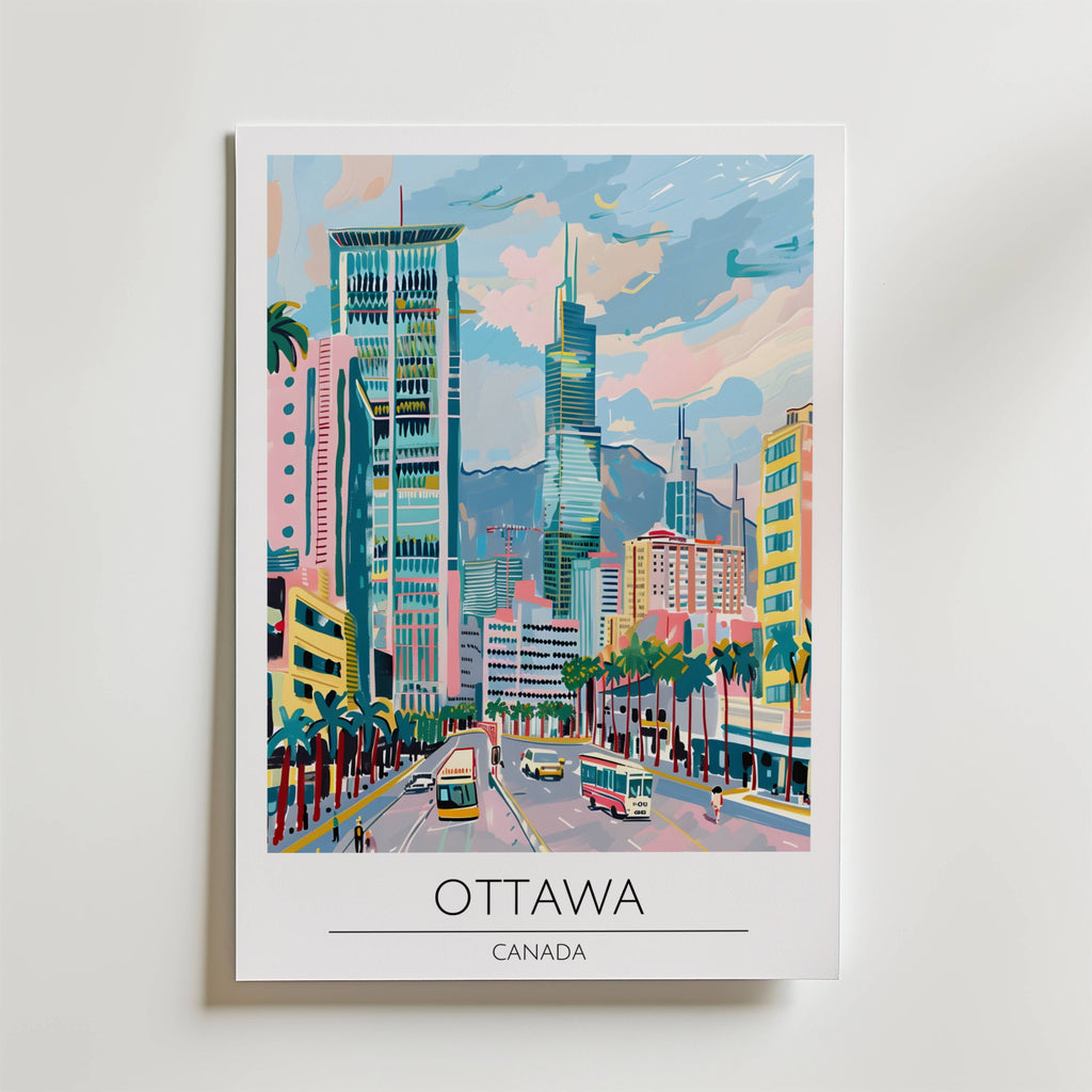 Ottawa Skyline Vibes – stilfullt konsttryck från Bozetto, tryckt på matt finpapper