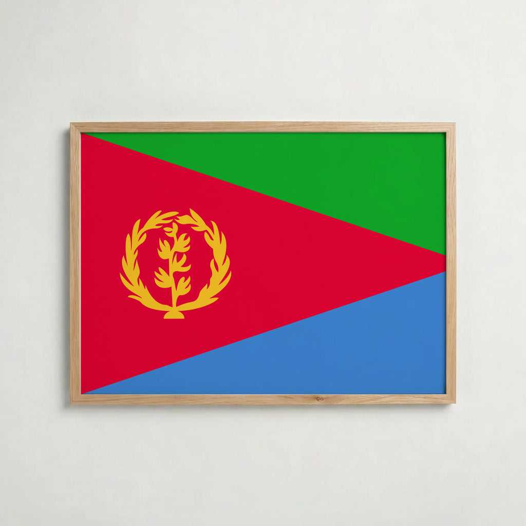 Eritrea National Flag Poster i ekram – inramad konsttryck för stilren inredning hos Bozetto