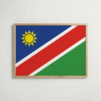 Namibia National Flag Poster i ekram – inramad konsttryck för stilren inredning hos Bozetto