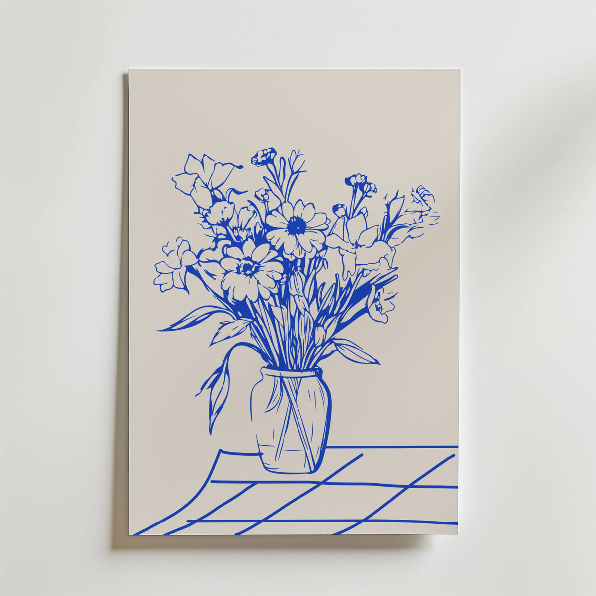 Blue Bouquet – stilfullt konsttryck från Bozetto, tryckt på matt finpapper i hög tryckkvalitet