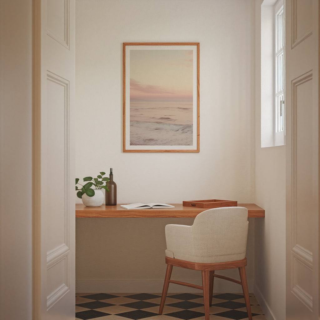 Soft Pastel Shore poster visad rakt fram – Bozetto affisch i hög tryckkvalitet i hög tryckkvalitet