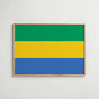 Gabon National Flag Poster i ekram – inramad konsttryck för stilren inredning hos Bozetto