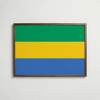 Gabon National Flag Poster i valnötsram – varm konstaffisch för hemmet från Bozetto