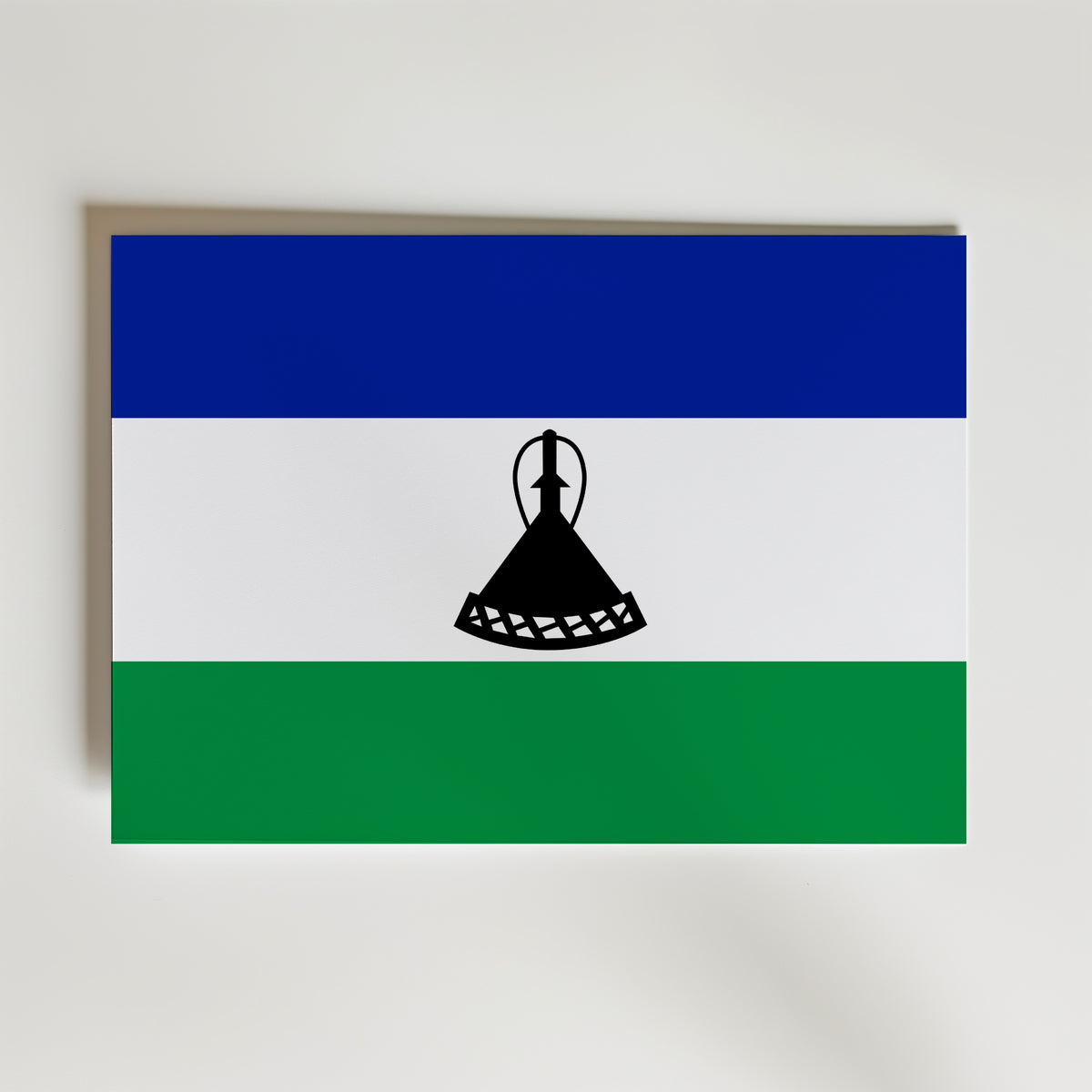 Lesotho National Flag Poster – modern konst och stilren konsttryck för hemmet hos Bozetto