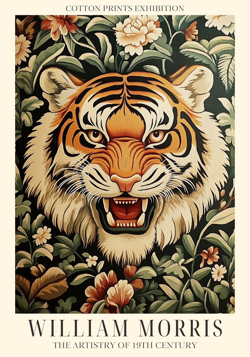 Tiger Bloom William Morris poster visad rakt fram – Bozetto affisch i hög tryckkvalitet