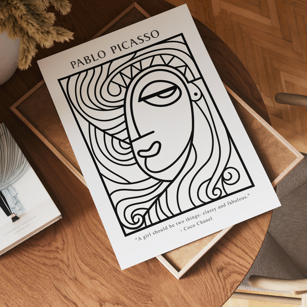 Picasso Minimal Muse poster visad rakt fram – Bozetto affisch i hög tryckkvalitet
