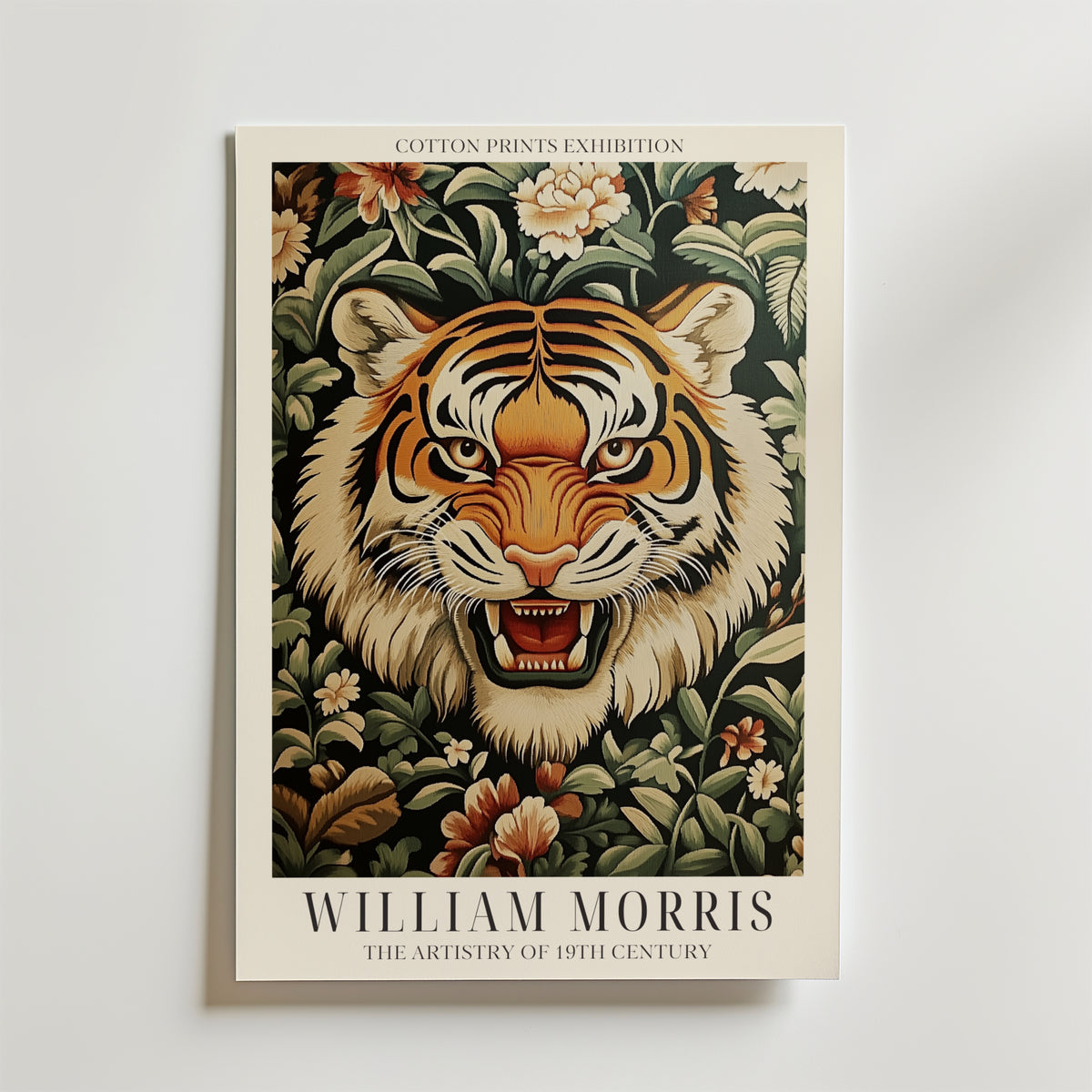 Tiger Bloom William Morris – stilfullt konsttryck från Bozetto, tryckt på matt finpapper