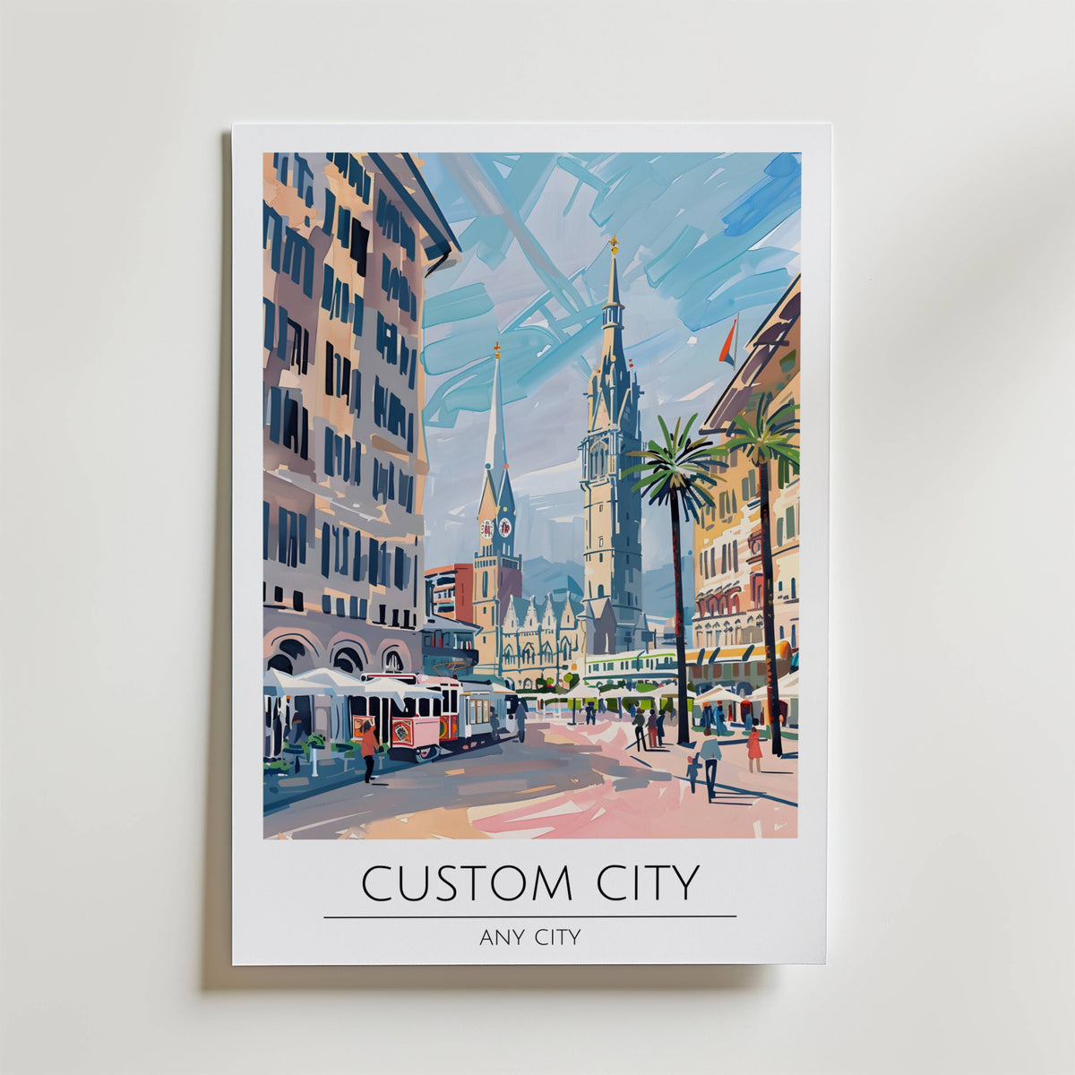 Custom City – stilfullt konsttryck från Bozetto, tryckt på matt finpapper i hög tryckkvalitet