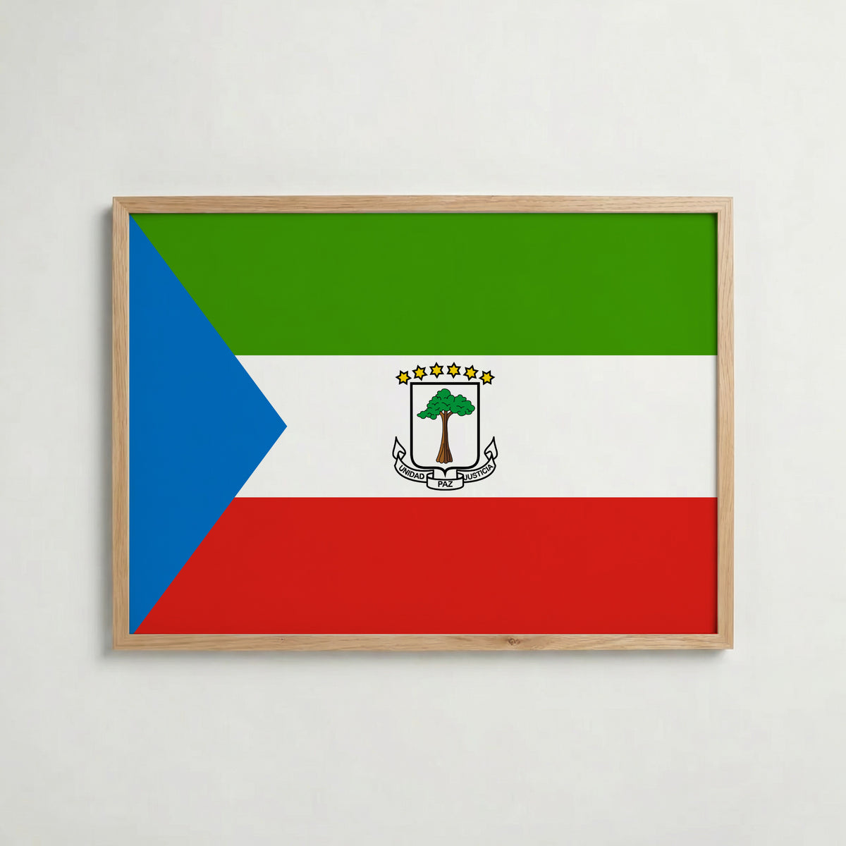 Equatorial Guinea National Flag Poster i ekram – inramad konsttryck för stilren inredning hos Bozetto