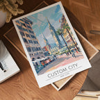 Custom City poster visad rakt fram – Bozetto affisch i hög tryckkvalitet i hög tryckkvalitet