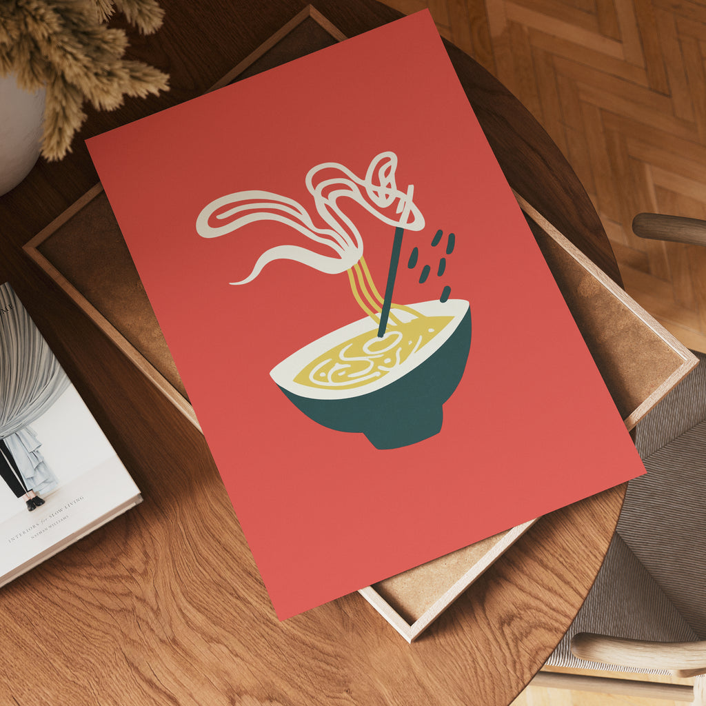 Steamy Ramen Bowl – affisch med snyggt motiv, köp enkelt hos Bozetto i flera storlekar