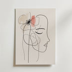 Floral Line Art Woman – stilfullt konsttryck från Bozetto, tryckt på matt finpapper