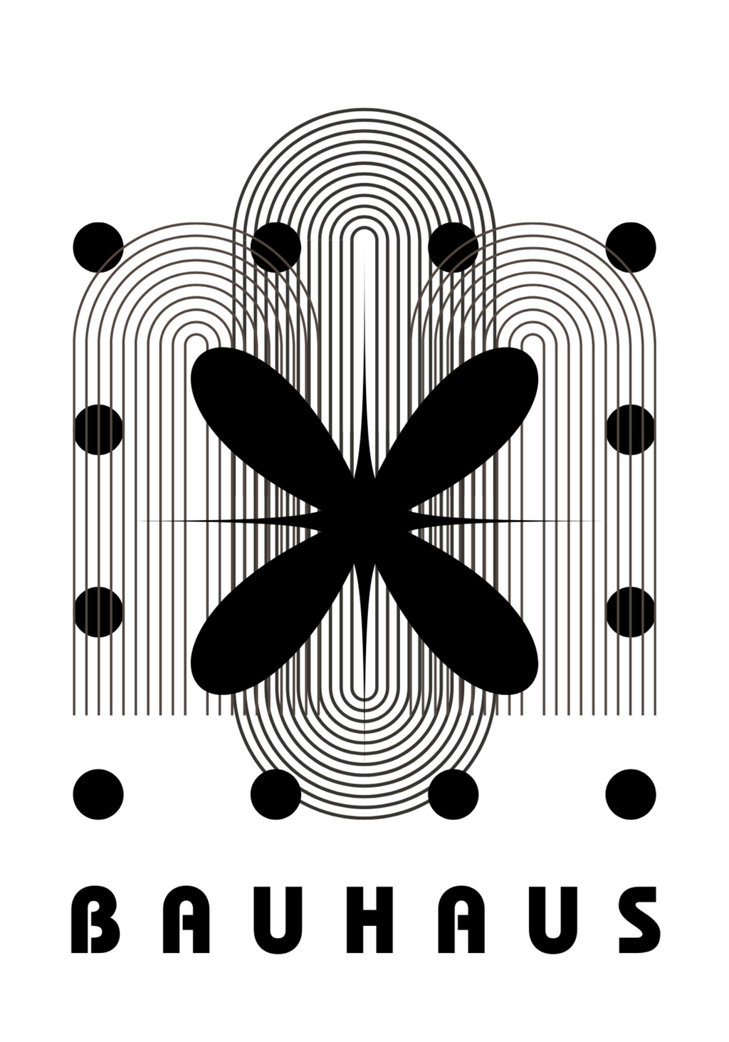 Bauhaus Abstract Bloom – köp enkelt hos Bozetto konsttryck i hög kvalitet i hög kvalitet