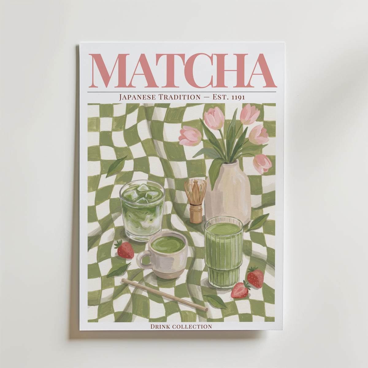 Matcha affisch inramad i neutral ram – se hur konsttrycket ser ut, Bozetto i hög tryckkvalitet