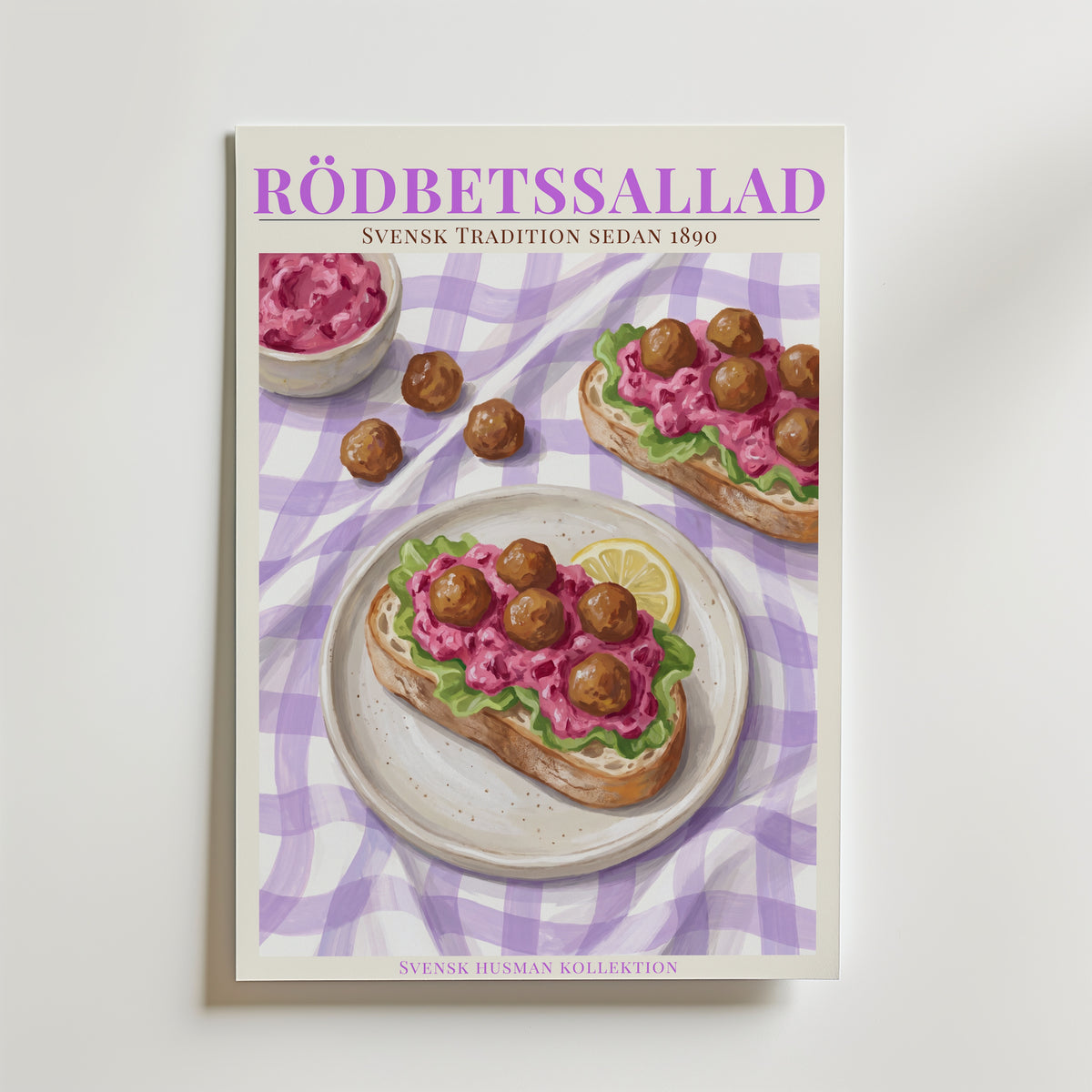 Rödbetssallad affisch inramad i neutral ram – se hur konsttrycket ser ut, Bozetto