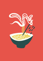 Steamy Ramen Bowl – köp enkelt hos Bozetto konsttryck i hög kvalitet i hög kvalitet