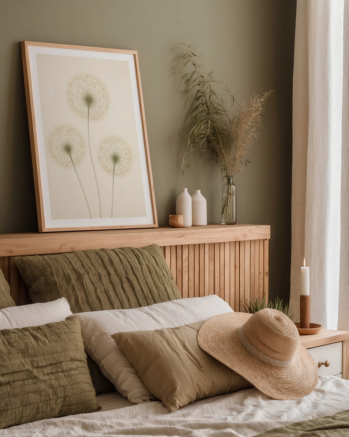 Quiet Dandelion Trio poster i stilrent hem med modern inredning – köp enkelt hos Bozetto