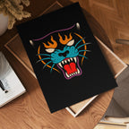 Flaming Panther – affisch med snyggt motiv, köp enkelt hos Bozetto i flera storlekar