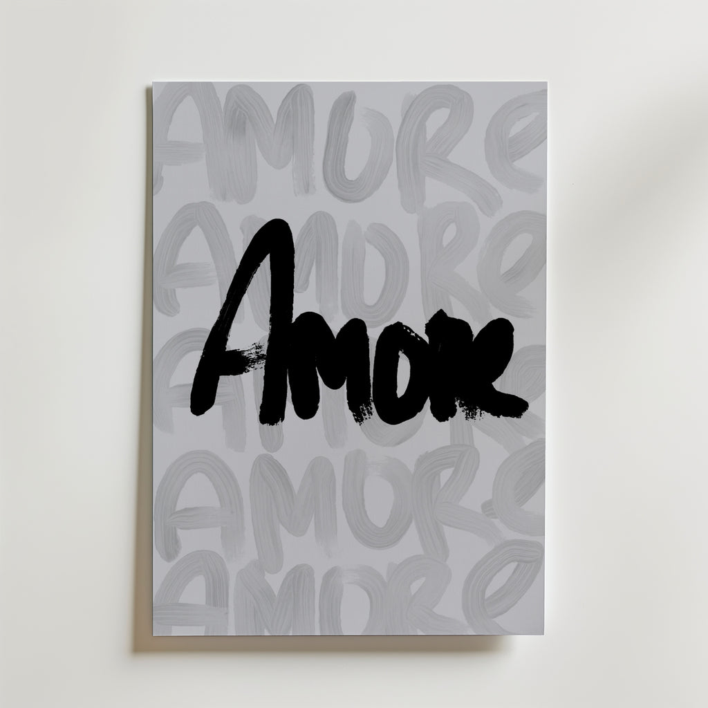 Amore Brushstroke Poster – canvas utan passepartout
