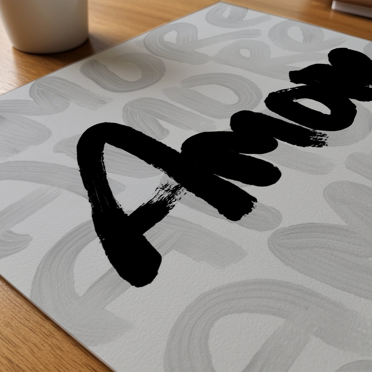 Amore Brushstroke Poster – närbild på papper