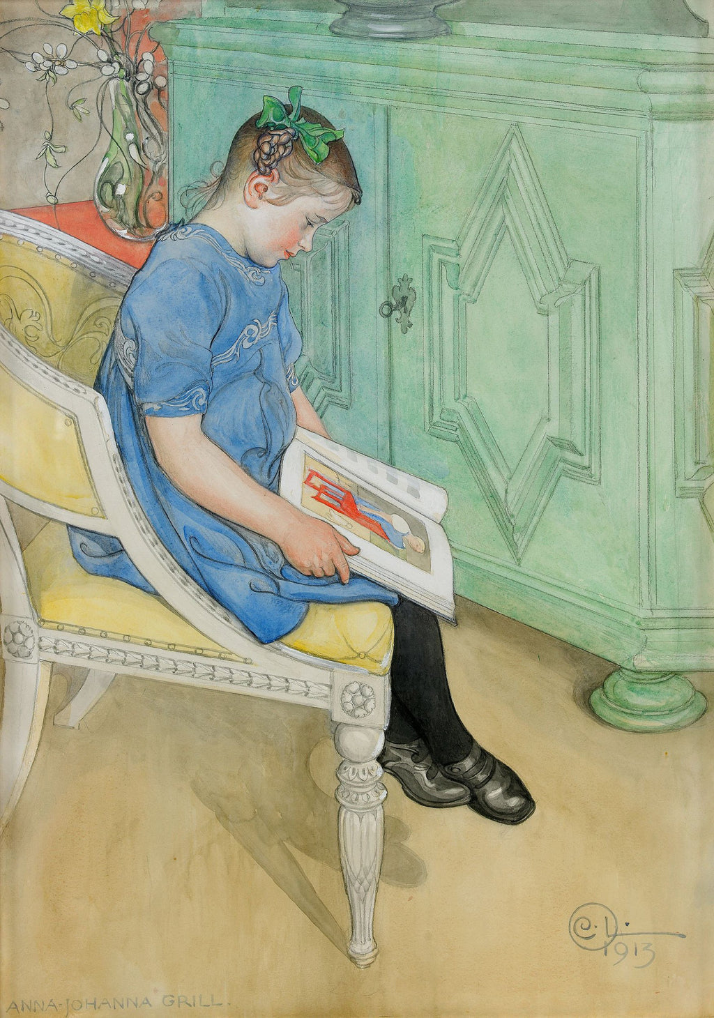Carl Larsson Anna Johanna poster visad rakt fram – Bozetto affisch i hög tryckkvalitet