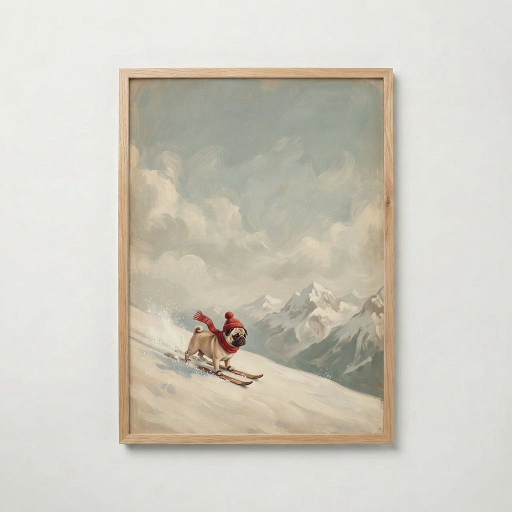 Apres-Ski Pug Poster – ekram