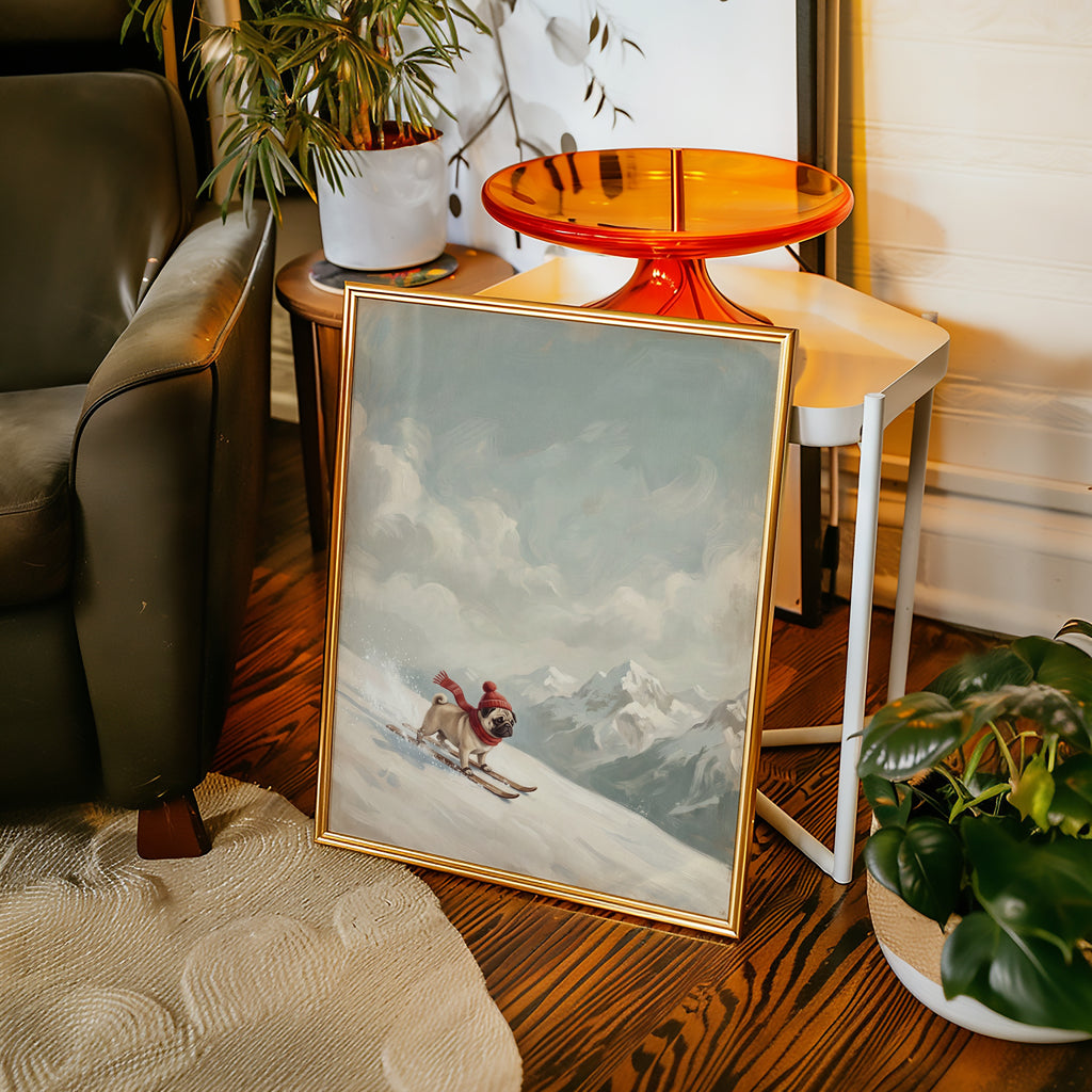 Apres-Ski Pug Poster – i rum 4