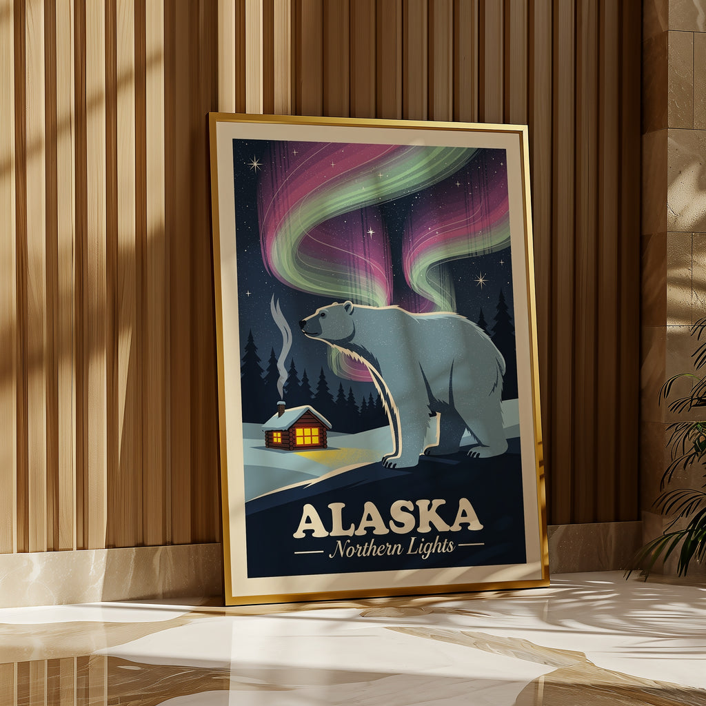 Arctic Aurora Poster i rumskomposition med ekram