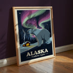 Arctic Aurora Poster med svart ram