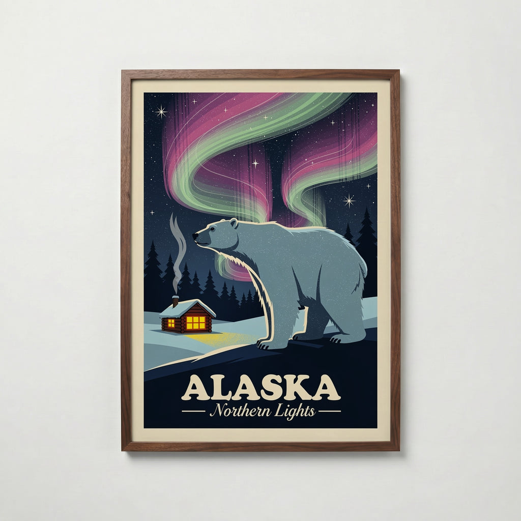 Arctic Aurora Poster i vardagsrumsmiljö