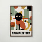 Bauhaus Cat Poster – valnötsram