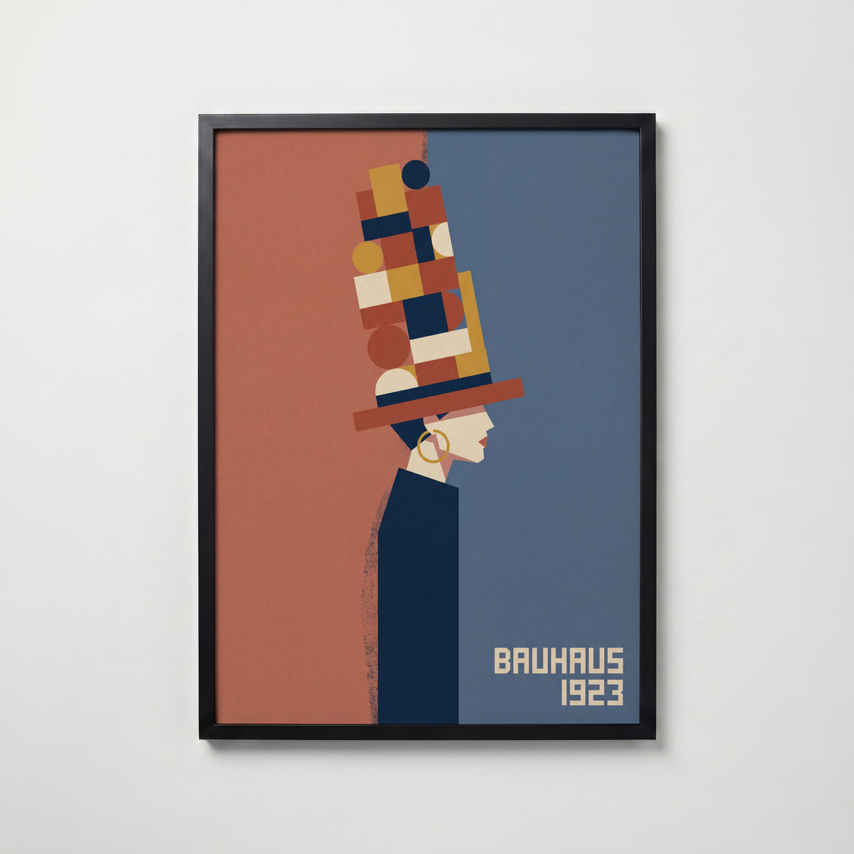Bauhaus Hat Lady Poster – svart ram