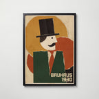 Bauhaus Top Hat Poster – svart ram